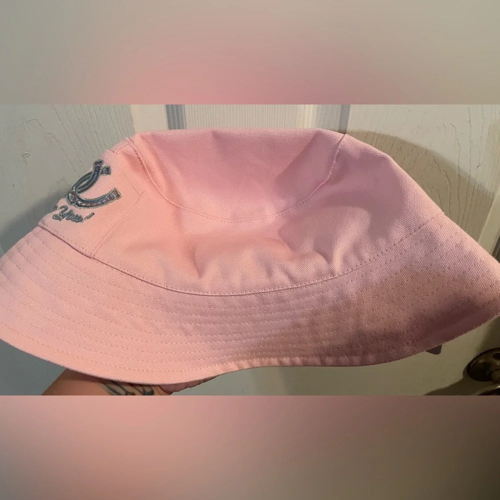 Justice Light Pink Sporty Bucket Hat Girls One Size Patches NWT